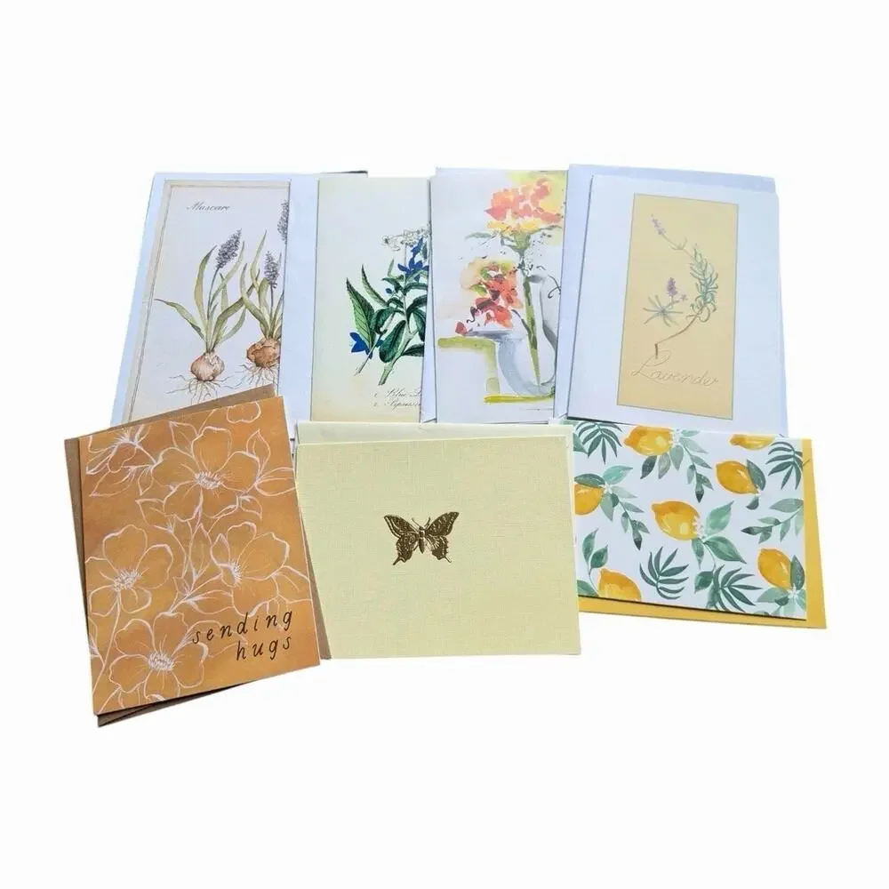 Mixed Note Card Stationery Lot Assorted Envelopes Floral Botanical Books